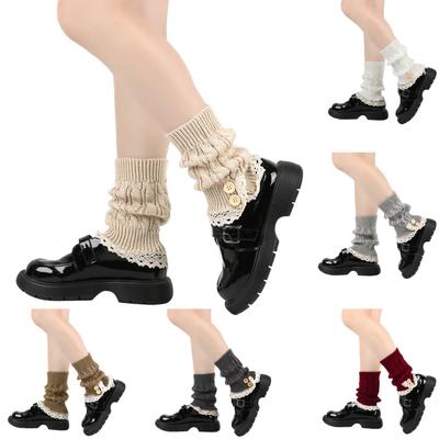 Womens Leg Warmers Ankle Winter Warm Stretch Knitted Slouch Thermal Thick Wool Cuffs Boot Socks Fashionable Dress Up Accessories