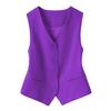 Women's Sleeveless Suit Vest Slim Fit Single Breasted Business Vest V Neck Dressy Waistcoat Open Front Work Blazer with Pockets