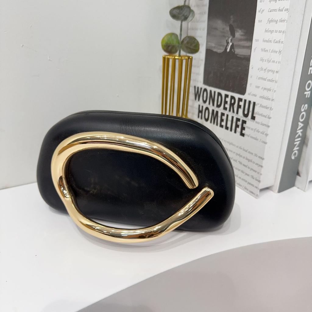 Bolso de mano redondo clásico de moda, bolso de cena, bolso de acrílico, asa metálica vintage, bandolera en un hombro