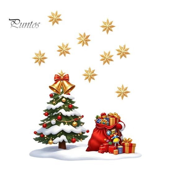 Winter Theme Party Supplies Christmas Window Static Sticker, Creative Snowman Tree Pattern PVC Decal, Waterproof Festival Atmosphere Wall Decals