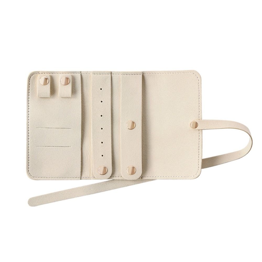 Roll Up Design Jewelry Storage Bag PU Leather Portable Jewelry Pouch Ring Holder Home Organization