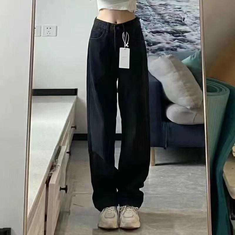 

Women s Plus Size Retro Blue Micro-Flare Jeans: High-Waisted, Floor-Length, Slimming, Winter 2025 Arrival 3XL (145-160 kg)