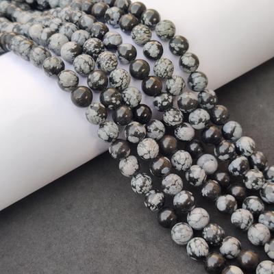 Snowflake Obsidian Beads, A Grade Genuine Natural Gemstone, Round Loose Beads, 6MM 8MM 10MM Size.