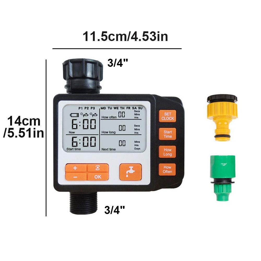 Programmable Sprinkler Timer LCD Screen Display Single-Outlet Water Timer with Rain Delay/Manual Soaker Hose Timer