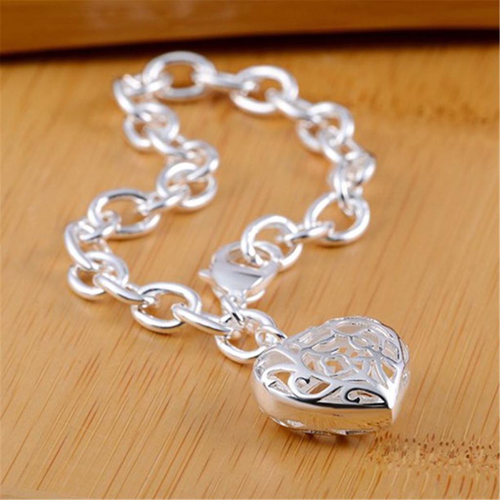 Bangle Chain Bracelet New Women Jewelry Sterling  Crystal Cuff Charm