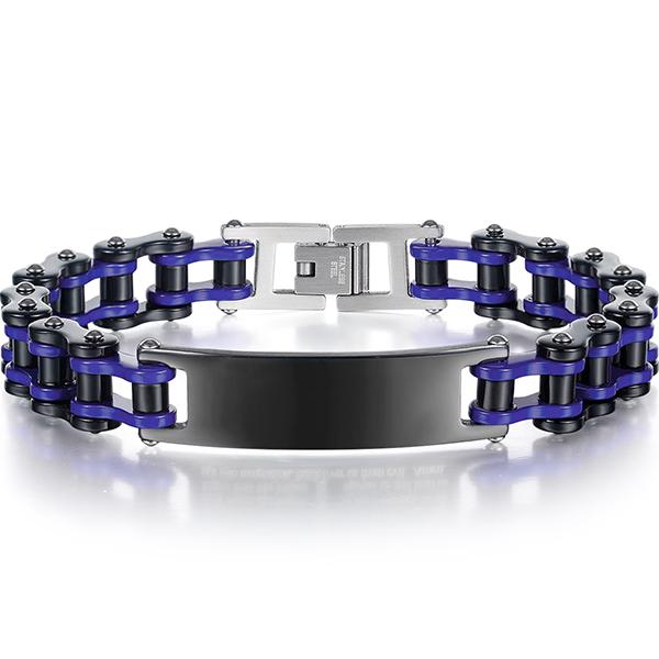Motorrad Kettenarmband für Mann Schwarz Rot Edelstahl Fahrrad Schmuck 9,05 Zoll Rock and Roll Herrenarmbänder Großhandel