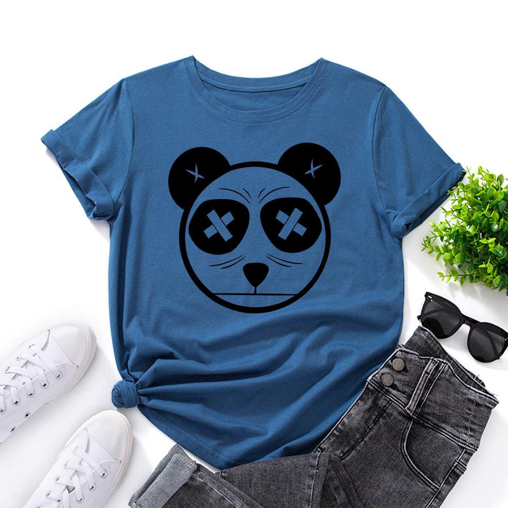 Fashion Printed Cartoon Short Sleeve Casual Loose Top Crew Neck T-Shirts Women’s