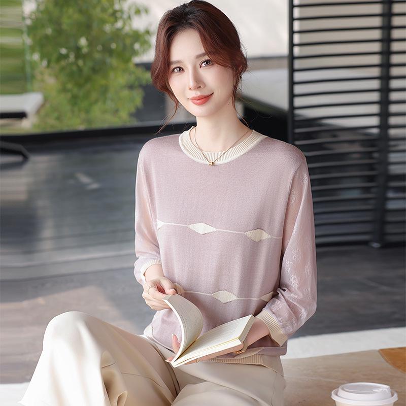 

Chic Summer Gauze Sleeve Top for Middle-Aged & Elderly Women - 2026 Collection XL (recommended 100-110 jin) светло-фиолетовый