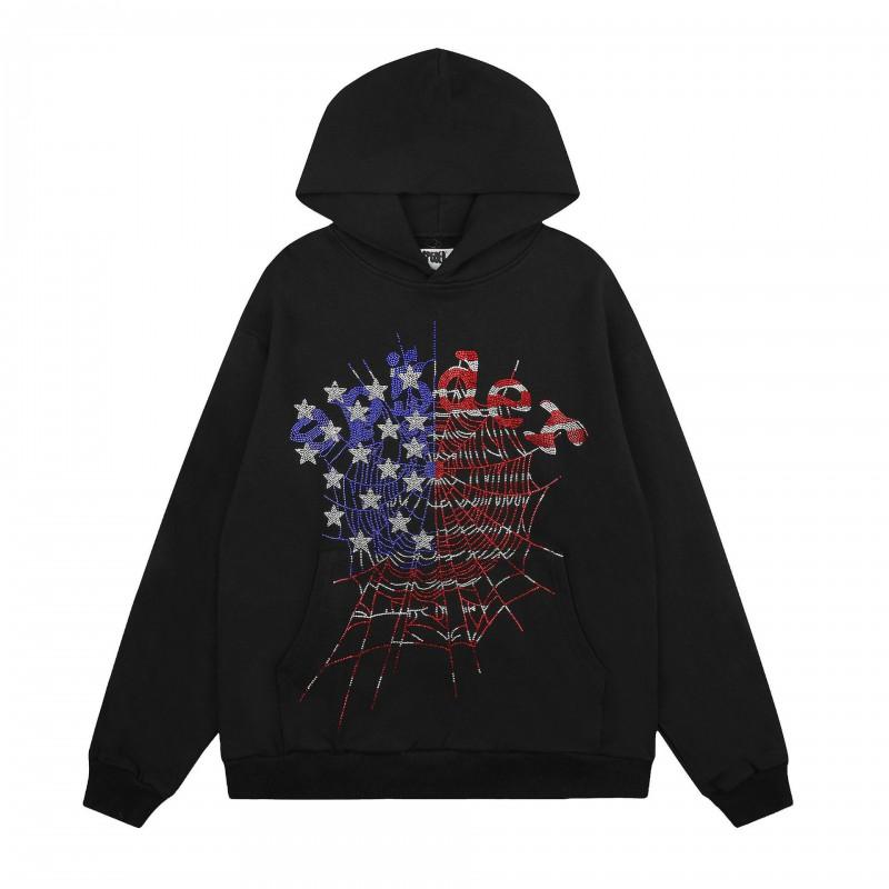 Sp5der 555555 Pěnový Potisk Tepláková Souprava Oversized Mikina Tepláky Streetwear Zimní Outfit