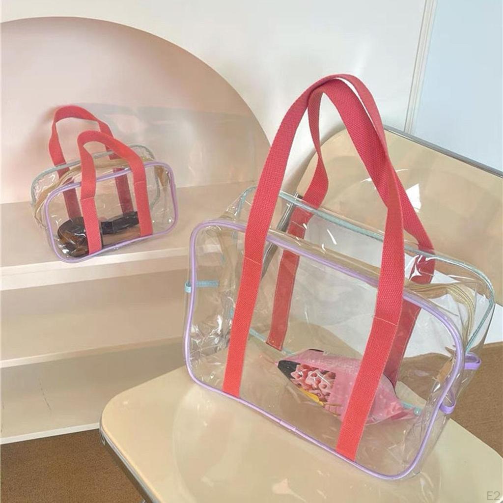 Tote Shoulder with Zipper Closure Transparent Luggage Organziers for Games Vacation