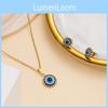 Turkish Evil Eye Jewelry Set With Geometric Alloy Pendant And Chain For Women