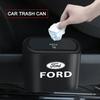 New 2026 Car Sticker Car Trash Bin Hanging Storage Box ABS Square Pressing Trash Bin For Ford Fiesta EcoSport Ranger Mondeo Must