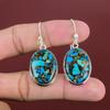 Copper Chrysocolla Earring Real Gemstone Earring Handmade Earrings 925 Sterling Silver Earring Very Pretty Chrysocolla Jewelry Gift For Wife