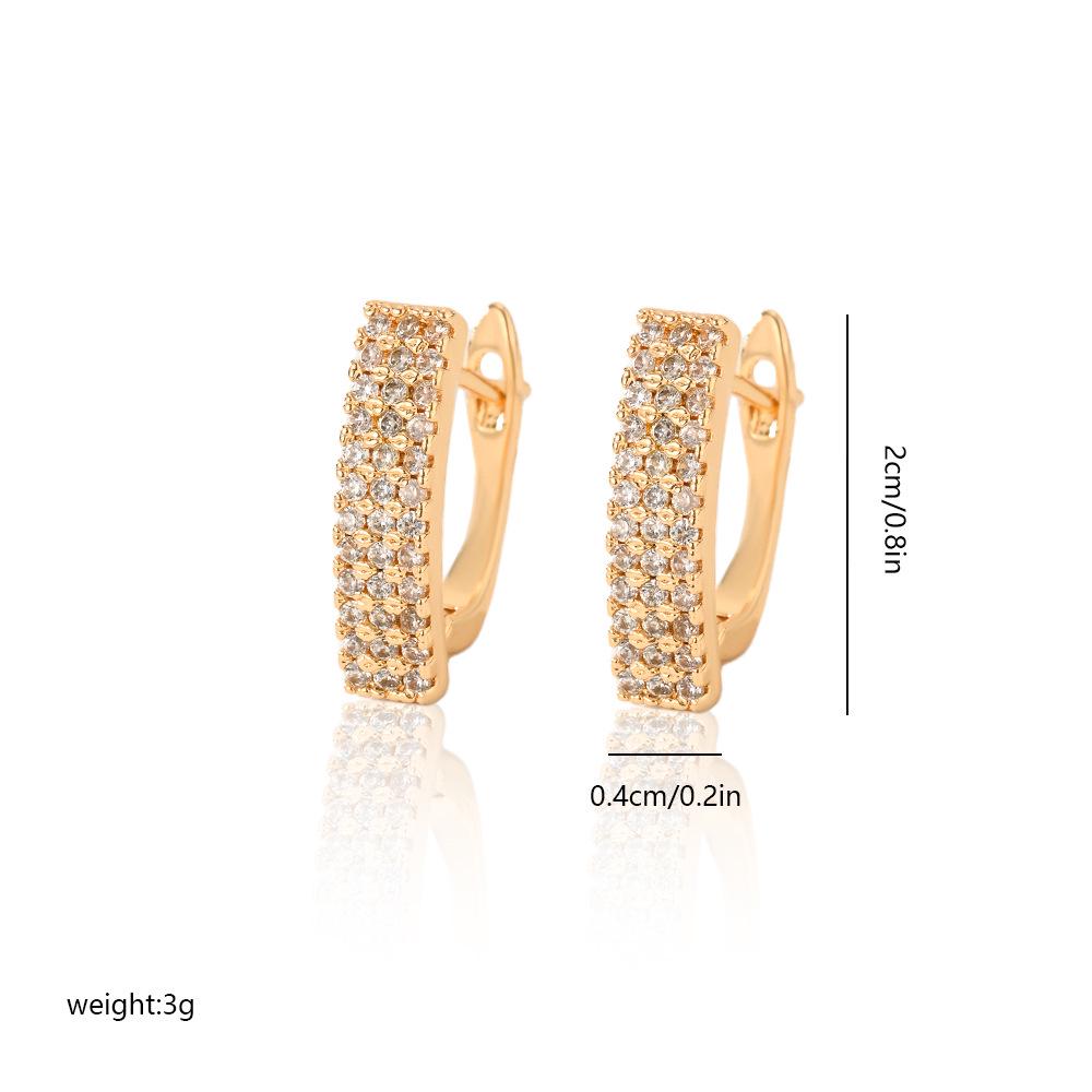 Gold Multi-Style Zircon Hoop Earrings for Women
