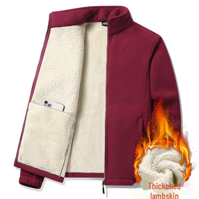 Men's Plus Size Lamb Fleece Jacket - Warm Polar Fleece for Autumn & Winter