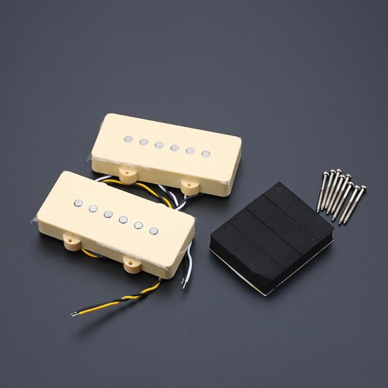 Single Coil Pickups Neck and Bridge Replacement Accessory Set Compatible with LP Style Electric Guitar for Guitar Parts