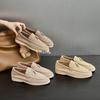 Damen-Loafer zum Hineinschlüpfen aus echtem Leder mit Quasten - Flache Schuhe im britischen Stil