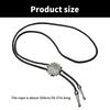 Vintage Metal Pendant Bolo Tie Cowboy Costume Accessory for Men Western Rodeos Necktie Necklace with Faux Leather Cord