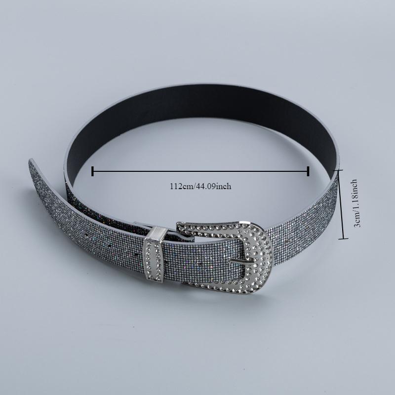 A Stylish Belt With A Golden Buckle And Water Drill For Women Suitable For Daily Wear Commuting With Jeans Or Skirts Adding Christmas Halloween Gifts