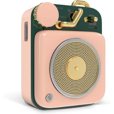 Mini Bluetooth Speaker, Button Metal 3W Portable Vintage Wireless Rechargeable High Definition Loud Volume Audio Speaker with Lanyard