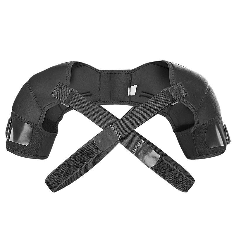 

Съемные Двусторонняя Регулировка Компрессионные Дышащие Спортивные Наплечники Двойные Плечевые Ремни Двойная Защита Спины Чехол S/M чёрный