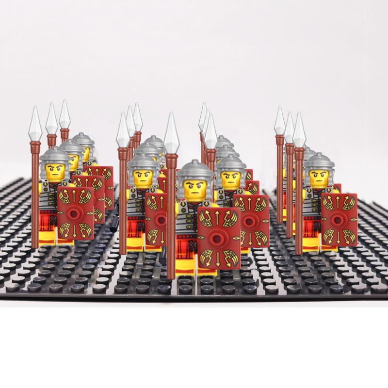 13 sztuk Figurki Rycerzy Smoczych Zbrojnych Żołnierzy Rzymskich Wojowników i Strażników Elfickich z Bronią, Klocki Budowlane