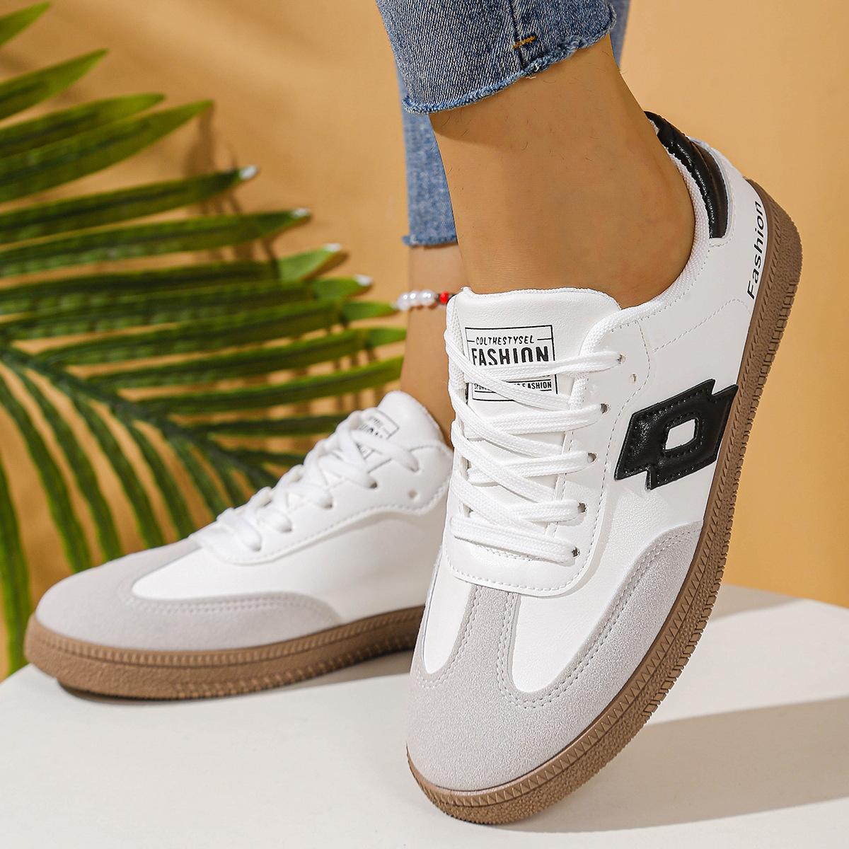 

2025 новая весна и осень универсальная повседневная обувь нескользящая и износостойкая на толстой подошве белая обувь женская обувь мягкая подошва не устают ноги 36