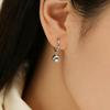 Sterling Silver 999 Polished Spherical Ball Earrings with Geometric Ear Hoops