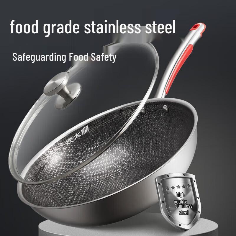 Chuidahuang CK72498 Neuer Klassischer Wok aus Edelstahl mit Wabenmuster