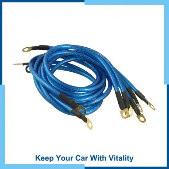 Universal Pack(1) Auto Car Ground Grounding Wire Cable Kit Blue 5 In 1