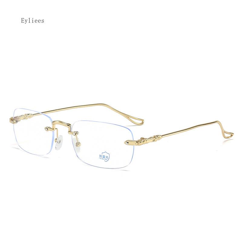 Photochromic Anti-blue Glasses Frameless Temperament Flat Lens Burst Glasses Women Men Fashion Eyewear Eyeglasses Óculos