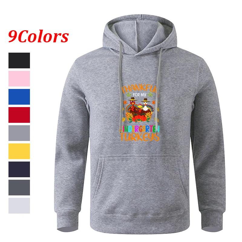 Long Sleeve Black Gray Teens Autumn Hooded Sweatshirt Hoodie Sportswear
