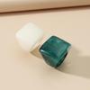 Korean Style Resin Trendy Retro Color Block 2-Piece Ring Set for Women