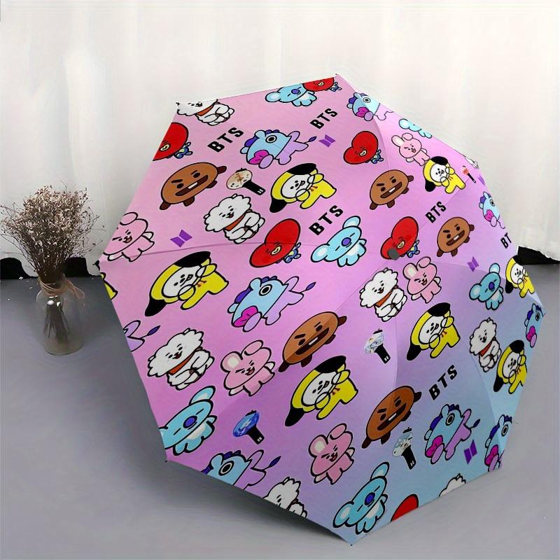 1pc BT21 Character Pattern Umbrella with Plastic Handle,Suitable for All Seasons Home Travel Outdoor UmbrellaM1310