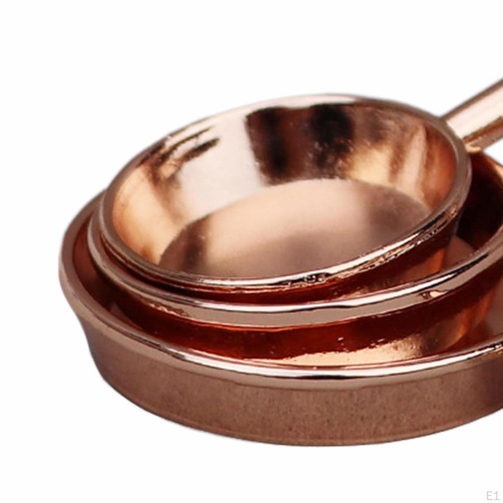 3 Pieces Dollhouse Cookware Set Miniature Metal Frying Pans 1/12 Scale for Kitchen