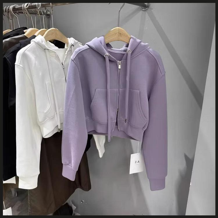 Cardigan Sweater Women's Autumn and Winter Korean Version Short Hooded Korean T-shirt Women's Coat Trendy Ins Women's Top Women's