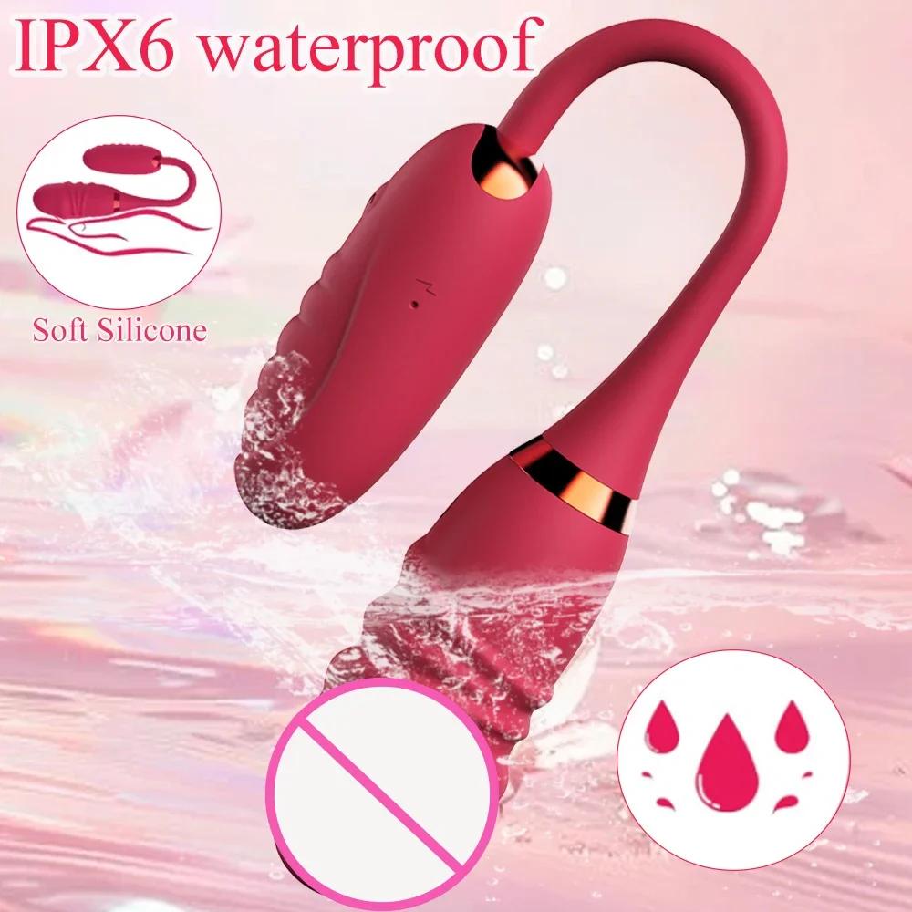 Double Headed G Spot Vibrator for Women APP Telescopic Dildo Clitoris Stimulator Vagina Massager Love Egg Panties Adult Sex Toys