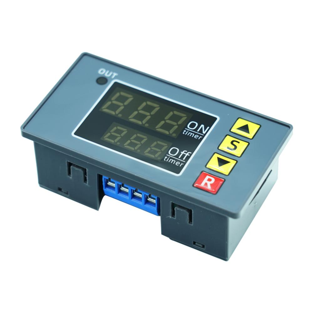 DC 12V 24V AC 110 220V Digital Time Delay Relay Module Cycle Delay Timer Red Blue Dual LED Display Timing Relay Switch for Car