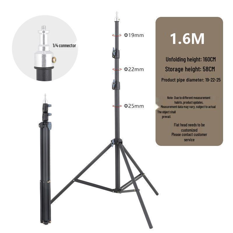

1.6m Adjustable Retractable Photography Tripod Stand for Stable Selfie or Live Broadcast with Thickened Floor-standing Phone Holder