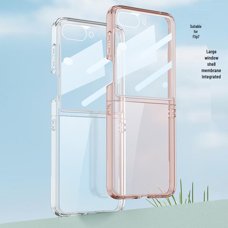 Samsung Z Flip7 Protective Case: Transparent Airbag Shell with Large Window