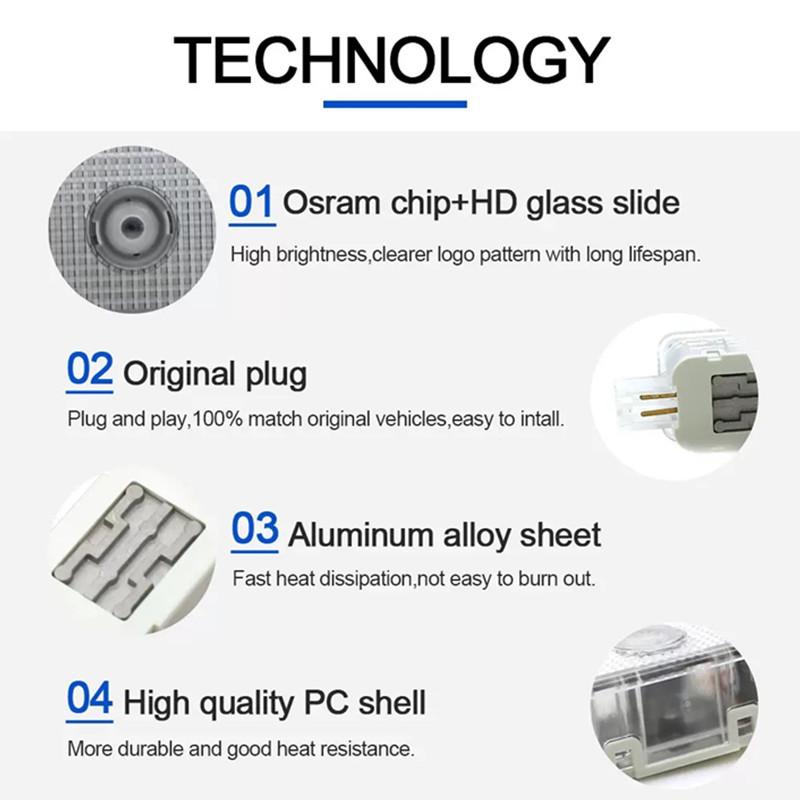 2PCS HD Car Led Door Welcome Light Projector Lamp For Subaru Outback Legacy Impreza Tribeca Forester XV nbb0