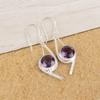 Afrikanischer Amethyst Edelsteinschmuck, 935 Sterlingsilber, Handgefertigte Wunderschöne Silberohrringe für Thanksgiving-Geschenk