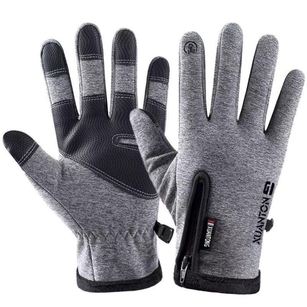 

Touch Screen Warm Gloves Windproof Mittens New Riding Gloves Outdoor Grey-1