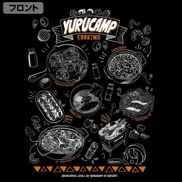 『Yuru Camp』 Camping-Gourmet T-Shirt Schwarz S Kleidung Sommer Interieur