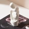 Nordic Minimalist Couple Sculpture Lover Embracing Figure Frosted Ceramic Statue Pure White Gray Statue Wedding Gift