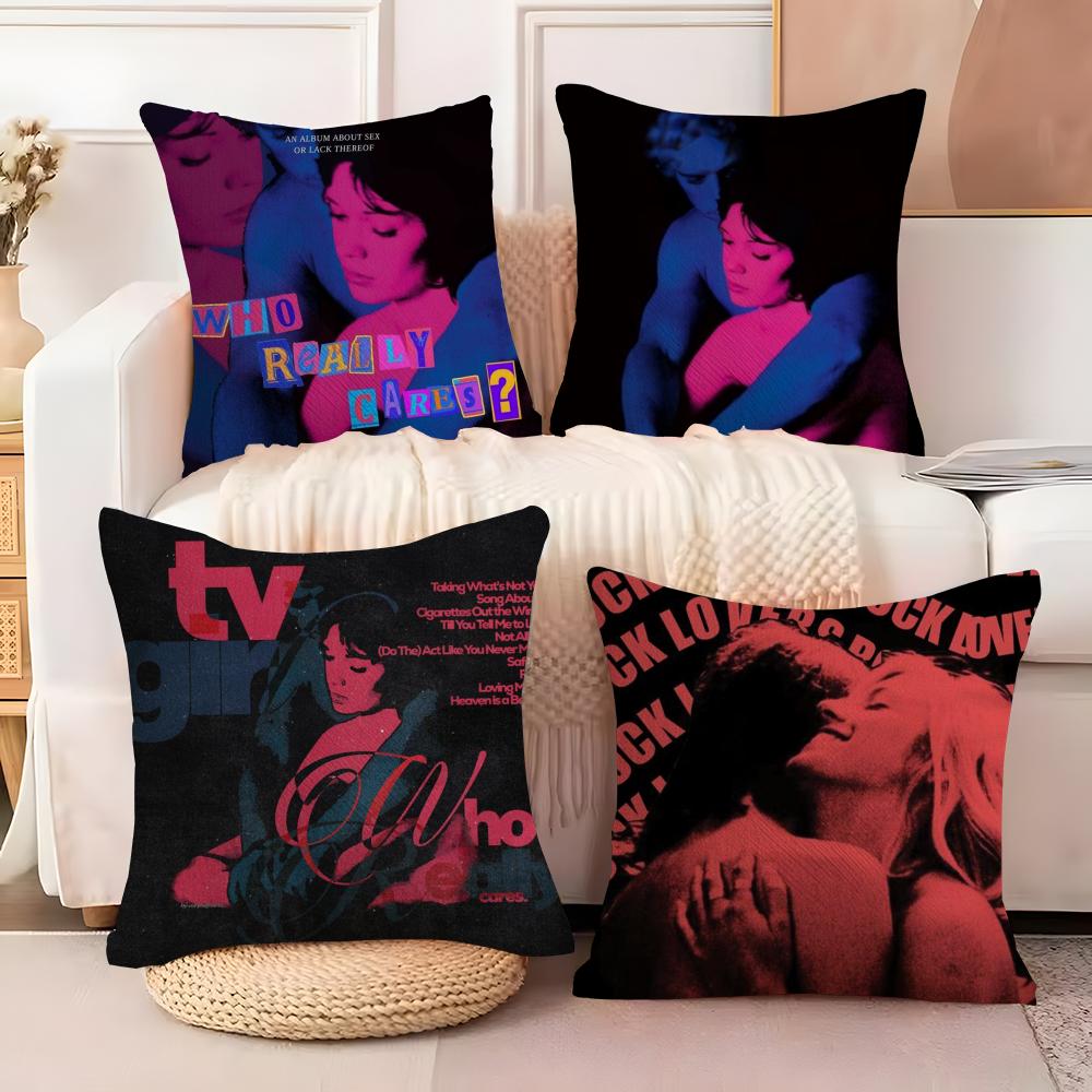 Band Music TTvGirl Cushion Cover Soft Plush Fabric DoubleSided Printed Sofa Cushion Cover for All Seasons Home Decor Gift