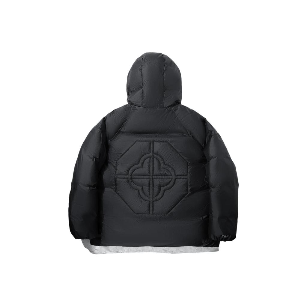 Li Ning Trendy Sports Series Solid Color Zipper Hooded Short Down Jacket Men Outerwear AYMV317-2