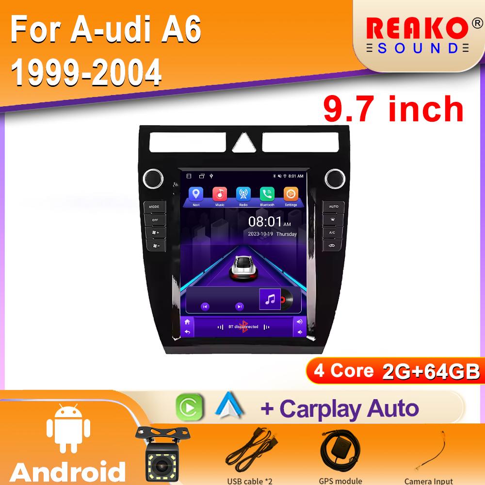 Radio auto Smart Android vertical stil Tesla pentru A-udi A6 stereo auto Android cu navigație gps radio auto cu ecran 2002-2008