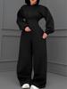 TW818 Women's Hooded Zip-Up Slimming Jumpsuit - Autumn/Winter, Elastic Waist, Solid Color