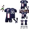 Paris Home Jersey Set Messi 30 Mbappe 7 Neymar 10 Polyester Soccer Kit